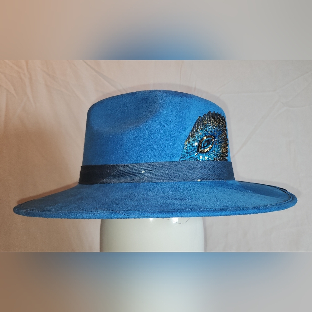 Bohemian Atelier Collection Blue Suede Cowboy Hat M